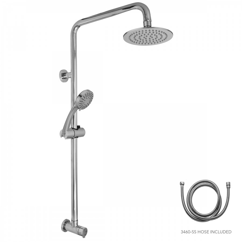 JACLO EXPTOP-90SD-KIT-PCH EXPOSED PIPE SHOWER RAIL RETRO FIT WITH HANDSHOWER SLIDER AND DIVERTER IN POLISHED CHROME