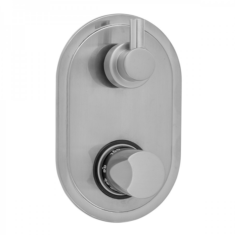 JACLO T8539-TRIM OVAL PLATE WITH THUMB THERMOSTATIC VALVE WITH SHORT PEG BUILT-IN 2-WAY OR 3-WAY DIVERTER/VOLUME CONTROLS (J-TH34-686 / J-TH34-687 / J-TH34-688 / J-TH34-689)