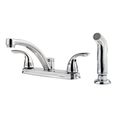 PFISTER LF-035-4TH DELTON 5 7/8 INCH TWO LEVER HANDLES DECK MOUNT KITCHEN FAUCET WITH SIDE SPRAY