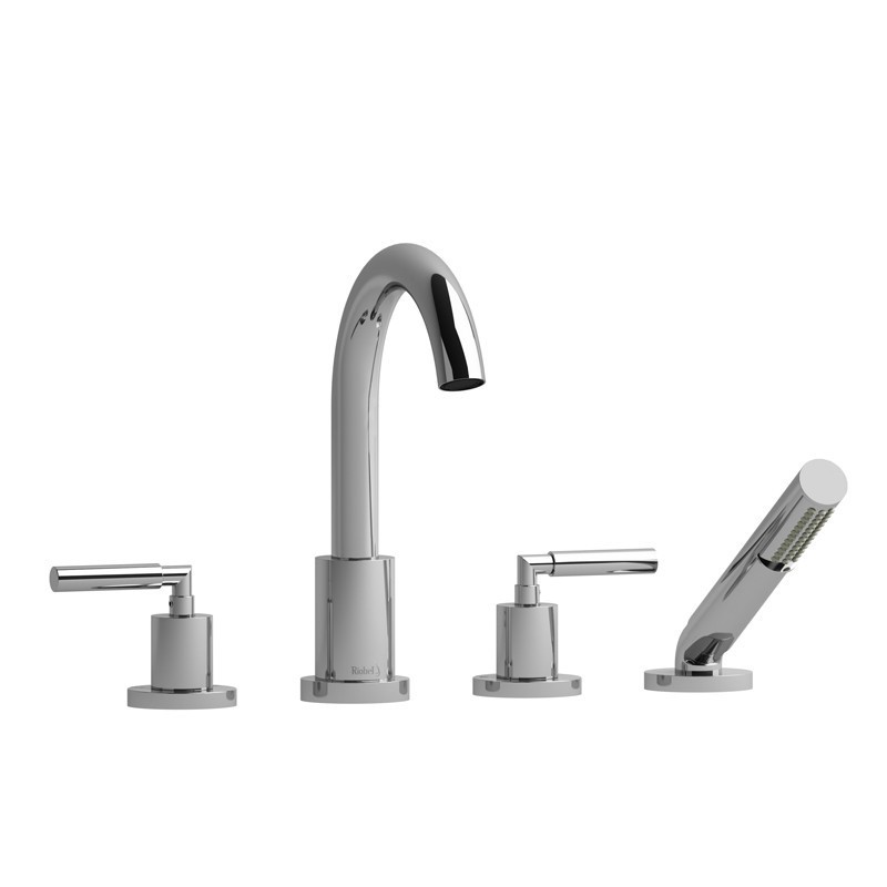 RIOBEL SY12L SYLLA 4-PIECE DECK-MOUNT TUB FILLER WITH HAND SHOWER