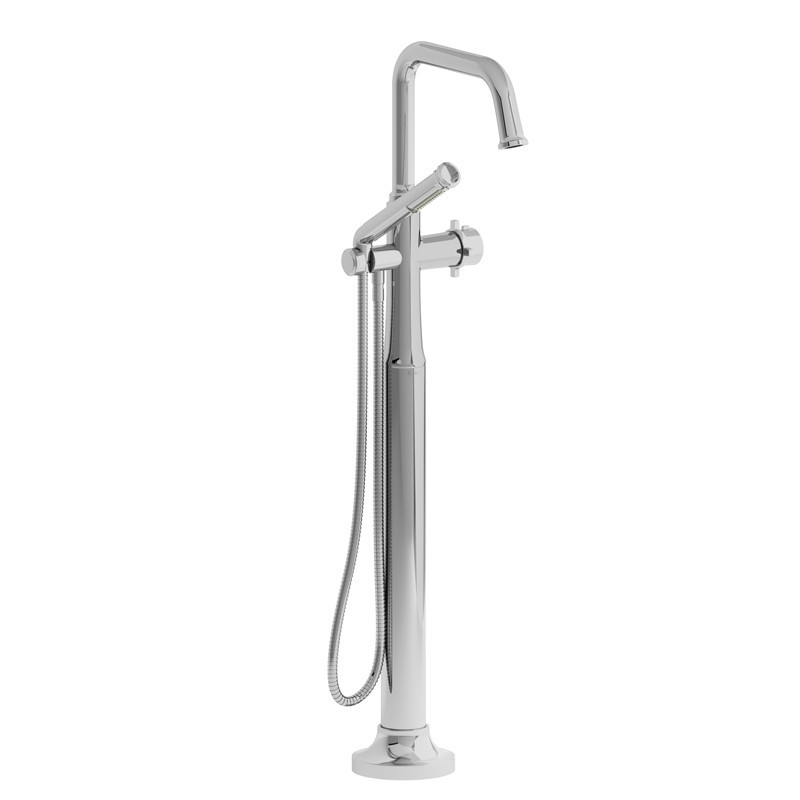 RIOBEL TMMSQ39+ MOMENTI 2-WAY TYPE T (THERMOSTATIC) COAXIAL FLOOR-MOUNT TUB FILLER WITH HAND SHOWER