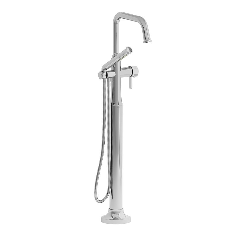 RIOBEL TMMSQ39J MOMENTI 2-WAY TYPE T (THERMOSTATIC) COAXIAL FLOOR-MOUNT TUB FILLER WITH HAND SHOWER