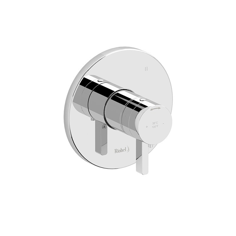 RIOBEL TPXTM47C PARADOX 3-WAY NO SHARE TYPE T/P (THERMOSTATIC/PRESSURE BALANCE) COAXIAL VALVE TRIM IN CHROME
