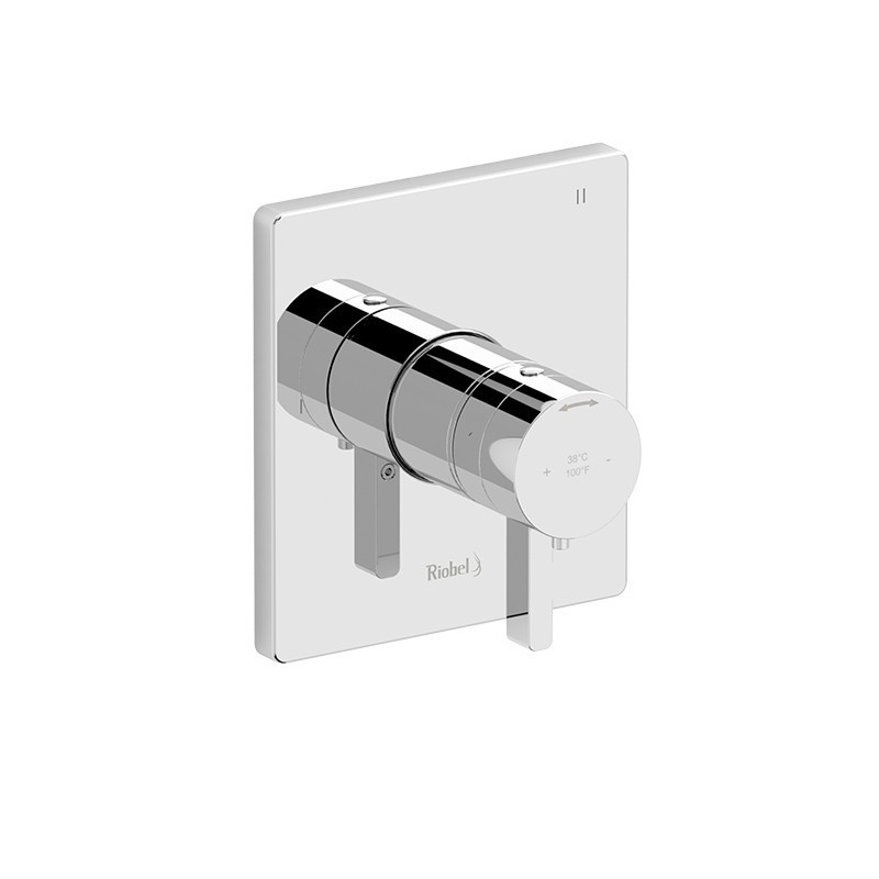 RIOBEL TPXTQ47C PARADOX 3-WAY NO SHARE TYPE T/P (THERMOSTATIC/PRESSURE BALANCE) COAXIAL VALVE TRIM IN CHROME