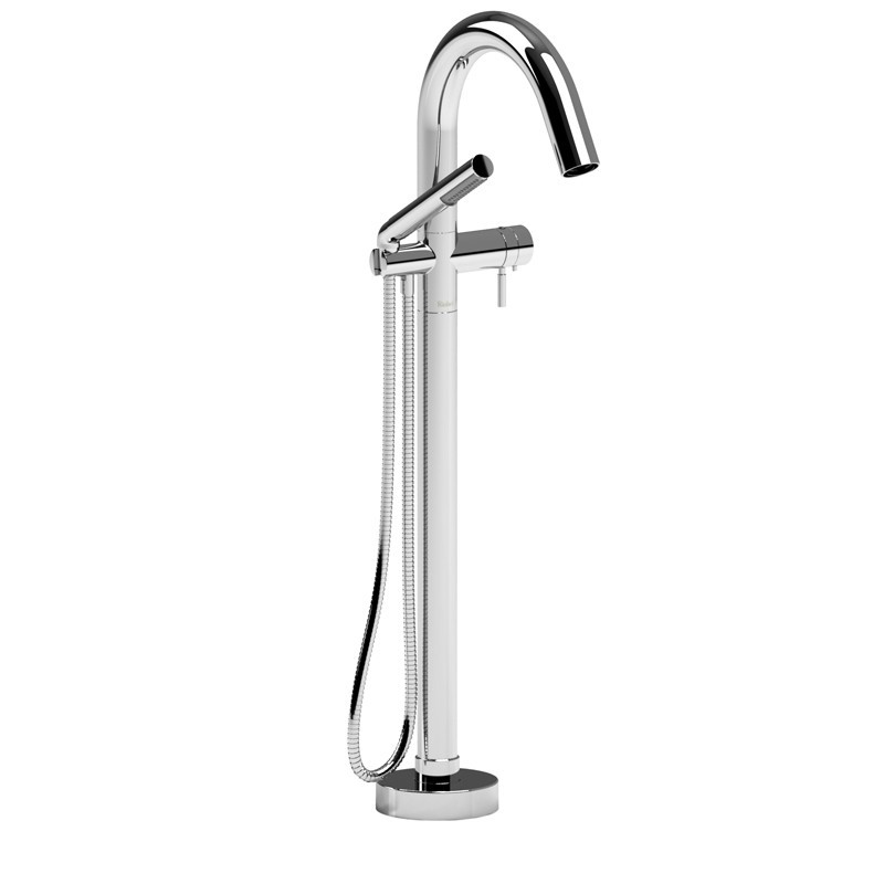 RIOBEL TRU39 RIU 2-WAY TYPE T (THERMOSTATIC) COAXIAL FLOOR-MOUNT TUB FILLER WITH HAND SHOWER TRIM