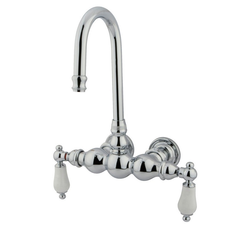 KINGSTON BRASS CC6T1 VINTAGE 3-3/8 INCH WALL MOUNT TUB FILLER IN POLISHED CHROME