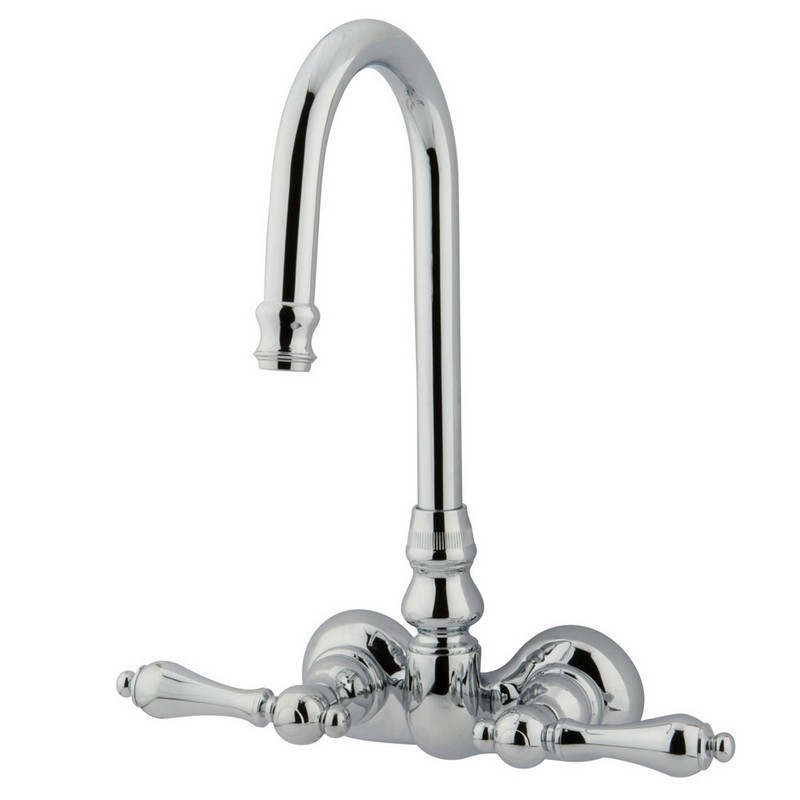 KINGSTON BRASS CC72T1 VINTAGE 3-3/8 INCH WALL MOUNT TUB FILLER IN POLISHED CHROME