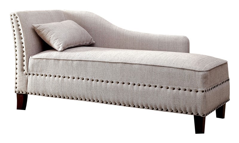 FURNITURE OF AMERICA IDF-CE2185BG JACK 61 INCH CONTEMPORARY UPHOLSTERED CHAISE
