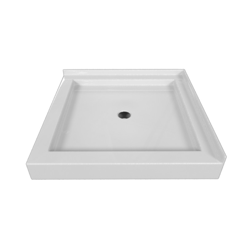 VALLEY ACRYLIC SBDT-3232 SIGNATURE 32 INCH X 32 INCH DOUBLE THRESHOLD ACRYLIC CENTER DRAIN SHOWER BASE