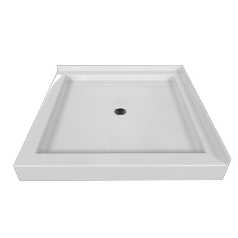 VALLEY ACRYLIC SBDT-3636 SIGNATURE 36 INCH X 36 INCH DOUBLE THRESHOLD ACRYLIC CENTER DRAIN SHOWER BASE