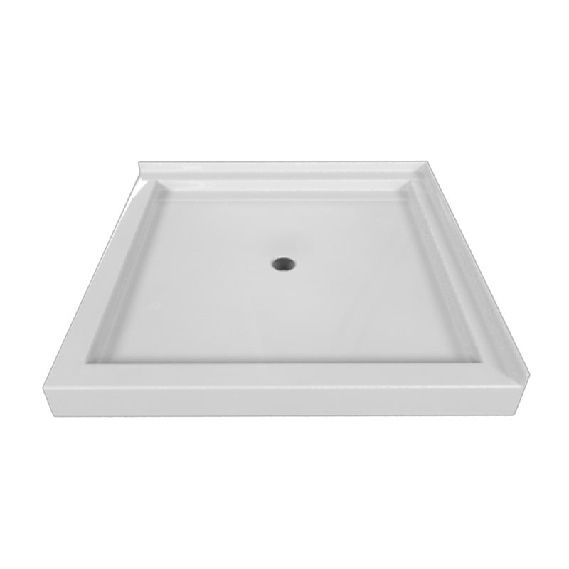 VALLEY ACRYLIC SBDT-4242 SIGNATURE 42 INCH X 42 INCH DOUBLE THRESHOLD ACRYLIC CENTER DRAIN SHOWER BASE