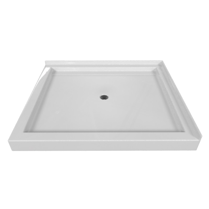 VALLEY ACRYLIC SBDT-4842 SIGNATURE 48 INCH X 42 INCH DOUBLE THRESHOLD ACRYLIC CENTER DRAIN SHOWER BASE