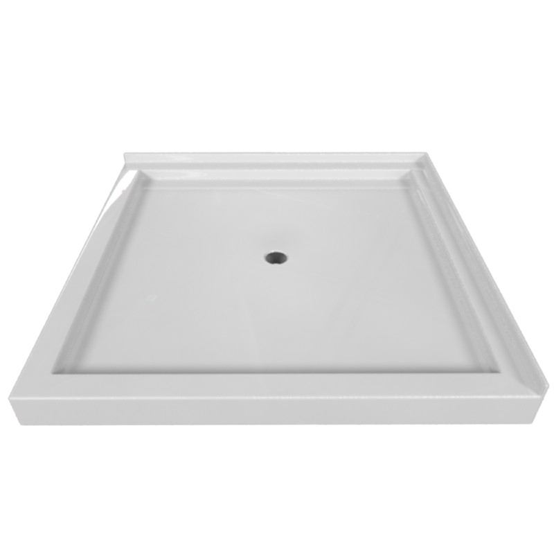 VALLEY ACRYLIC SBDT-4848 SIGNATURE 48 INCH X 48 INCH DOUBLE THRESHOLD ACRYLIC CENTER DRAIN SHOWER BASE