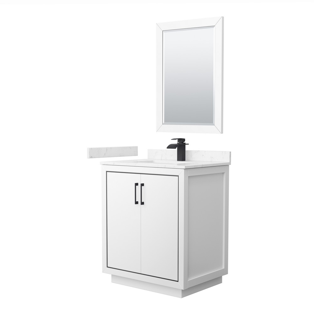 WYNDHAM COLLECTION WCF111130SSM ICON 30 INCH FREESTANDING SINGLE SINK BATHROOM VANITY WITH COUNTER TOP