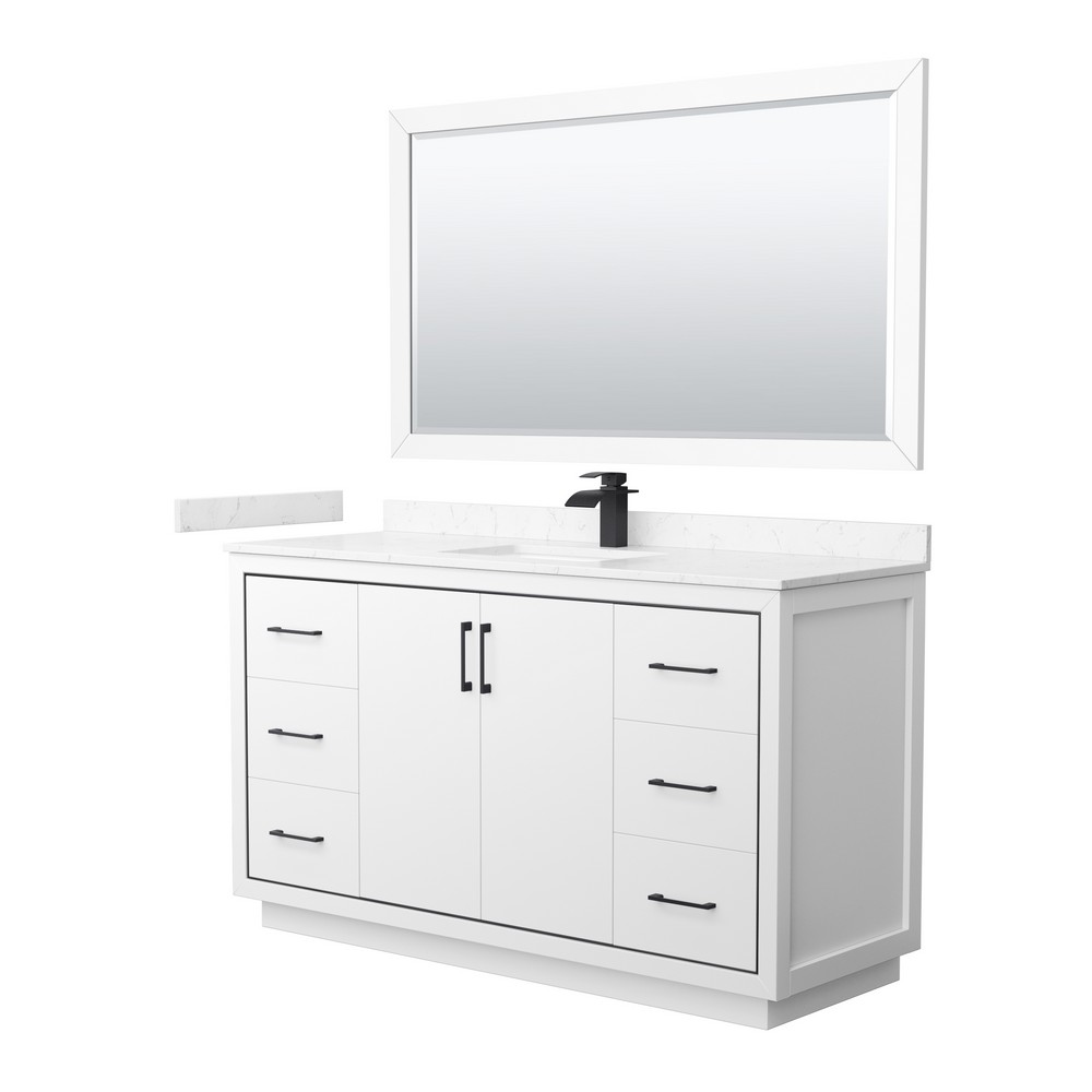WYNDHAM COLLECTION WCF111160SSM ICON 60 INCH FREESTANDING SINGLE SINK BATHROOM VANITY WITH COUNTER TOP