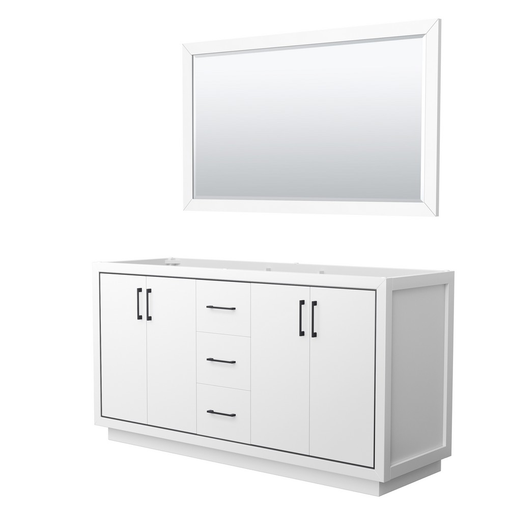 WYNDHAM COLLECTION WCF111166DCXSXXM ICON 65 1/4 INCH FREESTANDING DOUBLE SINK BATHROOM VANITY CABINET ONLY