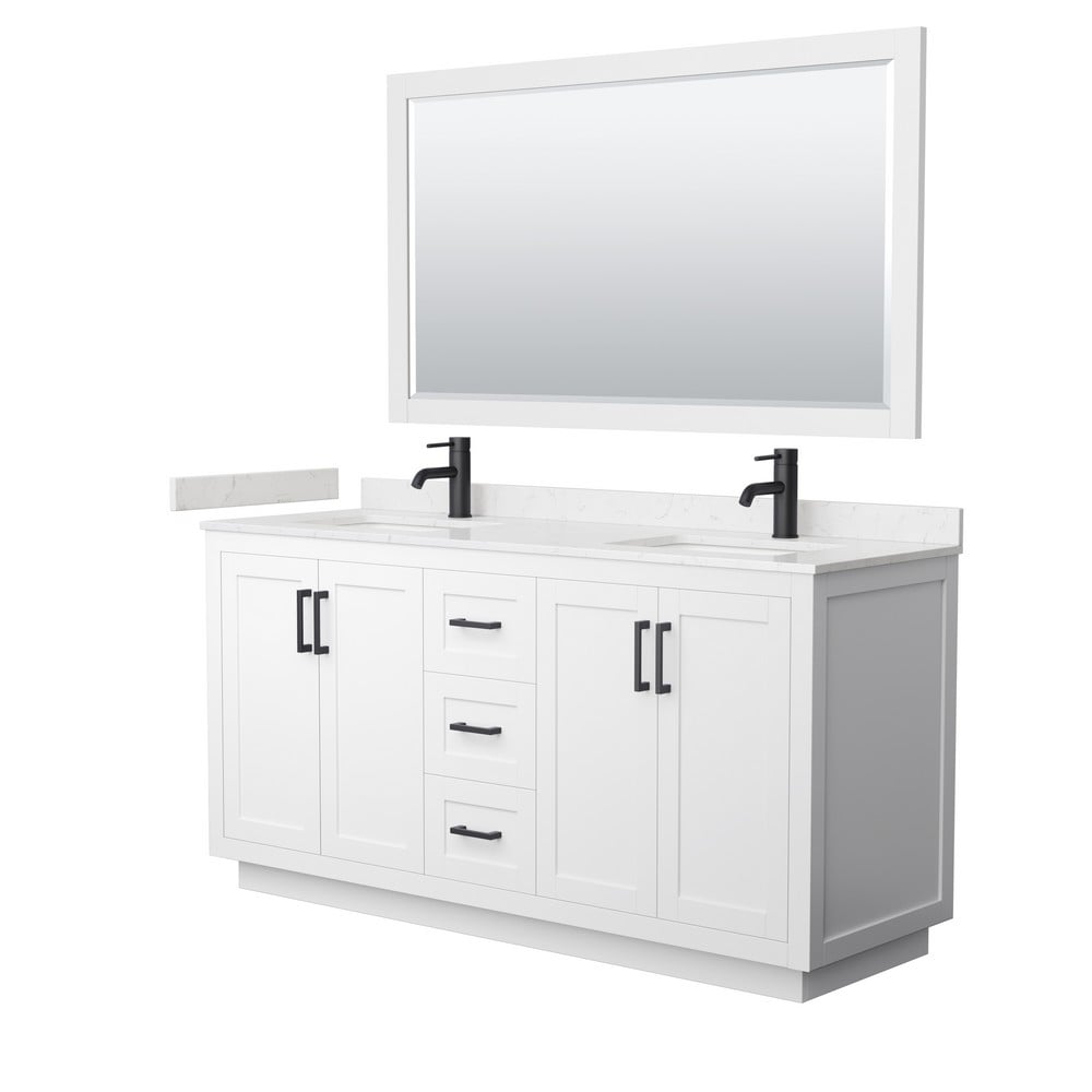 WYNDHAM COLLECTION WCF292966DM MIRANDA 66 INCH FREESTANDING DOUBLE SINK BATHROOM VANITY WITH COUNTER TOP