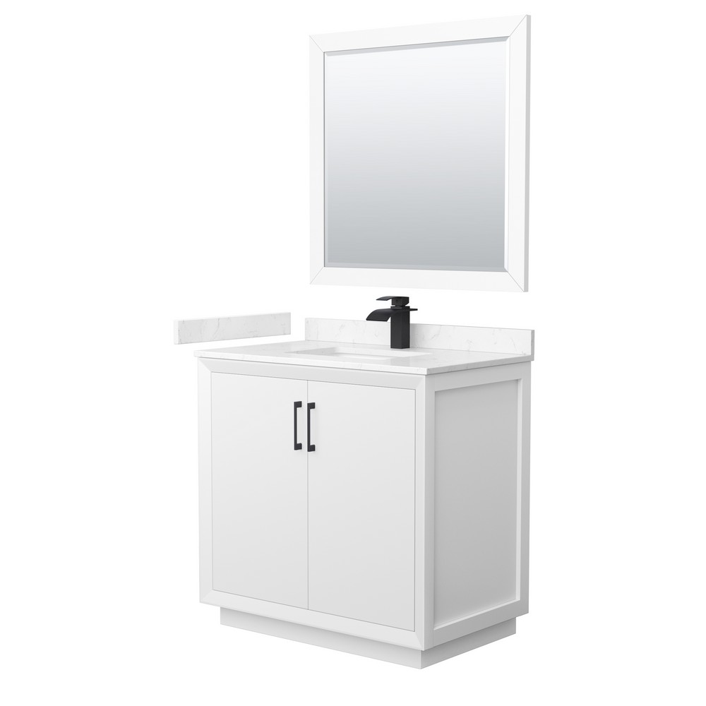 WYNDHAM COLLECTION WCF414136SM STRADA 36 INCH FREESTANDING SINGLE SINK BATHROOM VANITY WITH COUNTER TOP