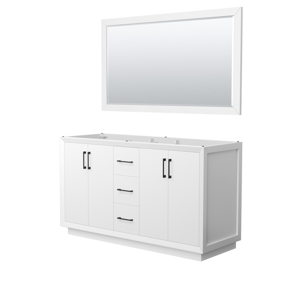WYNDHAM COLLECTION WCF414160DCXSXXM STRADA 59 1/4 INCH FREESTANDING DOUBLE SINK BATHROOM VANITY CABINET ONLY