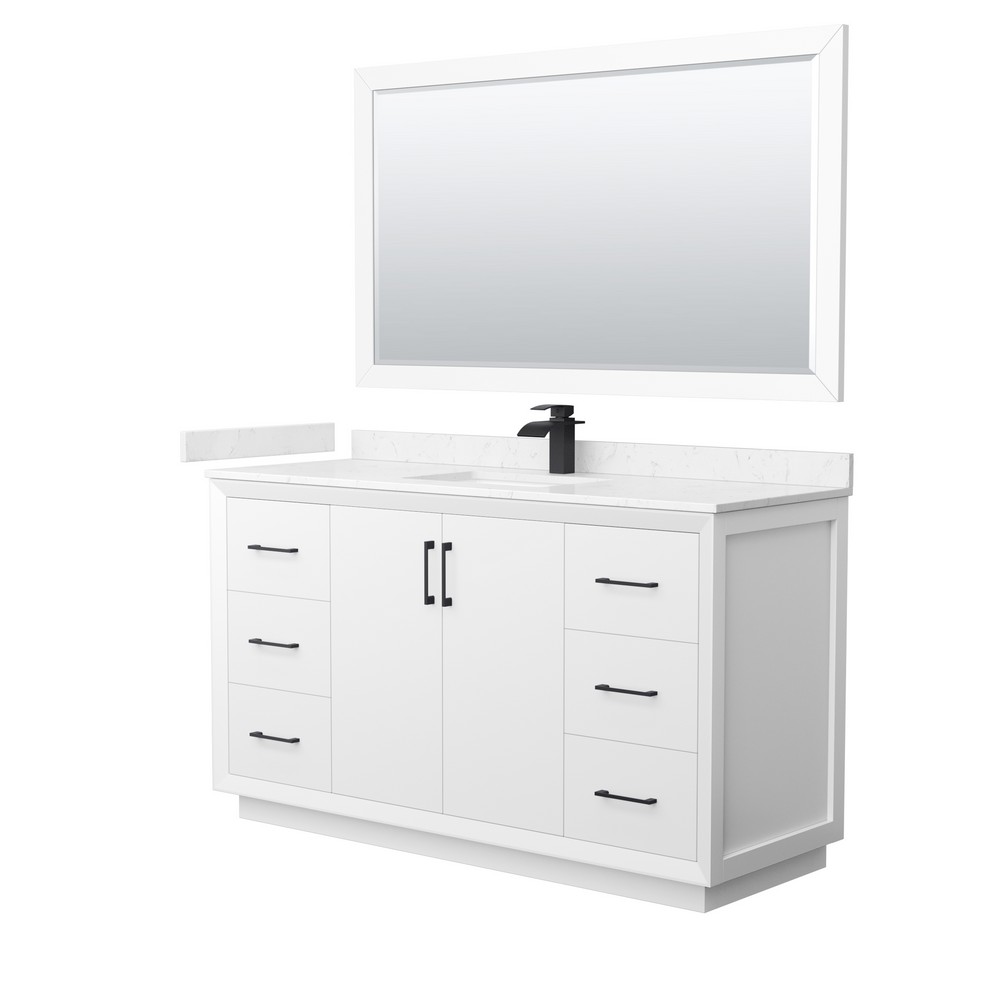 WYNDHAM COLLECTION WCF414160SM STRADA 60 INCH FREESTANDING SINGLE SINK BATHROOM VANITY WITH COUNTER TOP