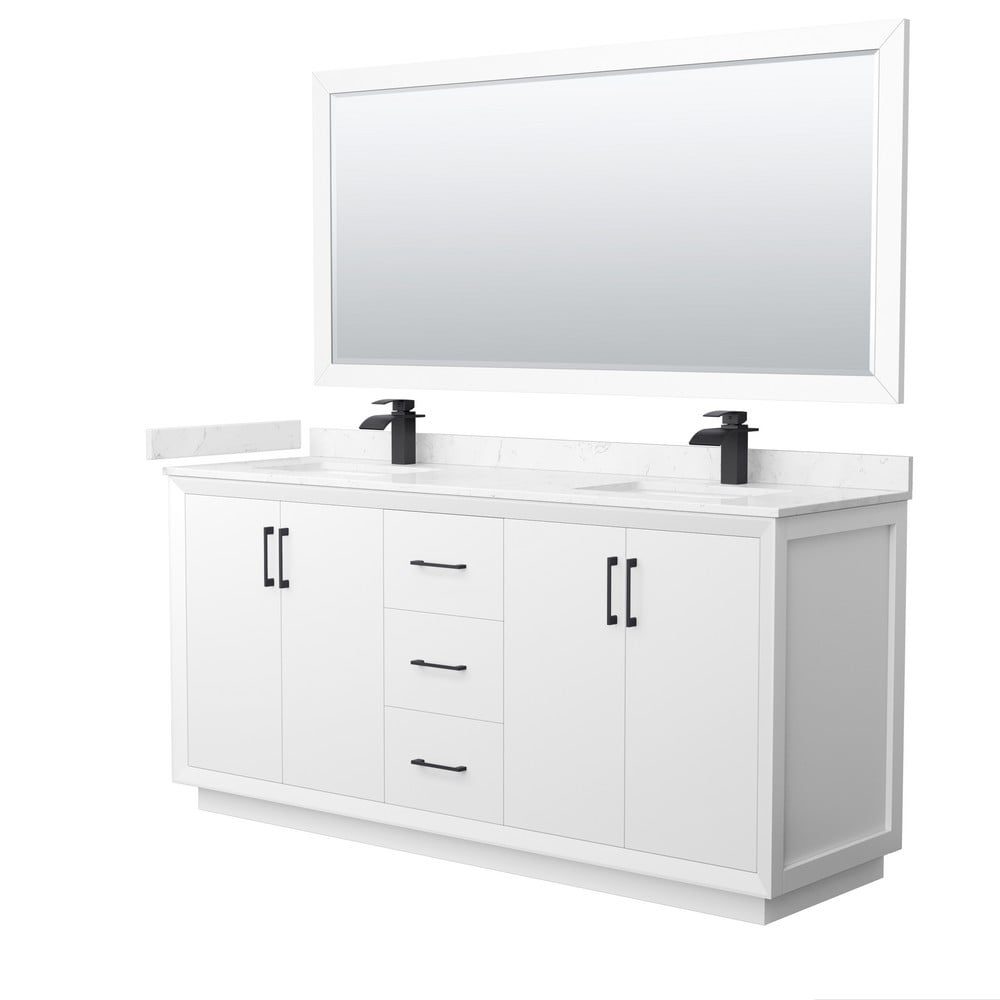 WYNDHAM COLLECTION WCF414172DM STRADA 72 INCH FREESTANDING DOUBLE SINK BATHROOM VANITY WITH COUNTER TOP