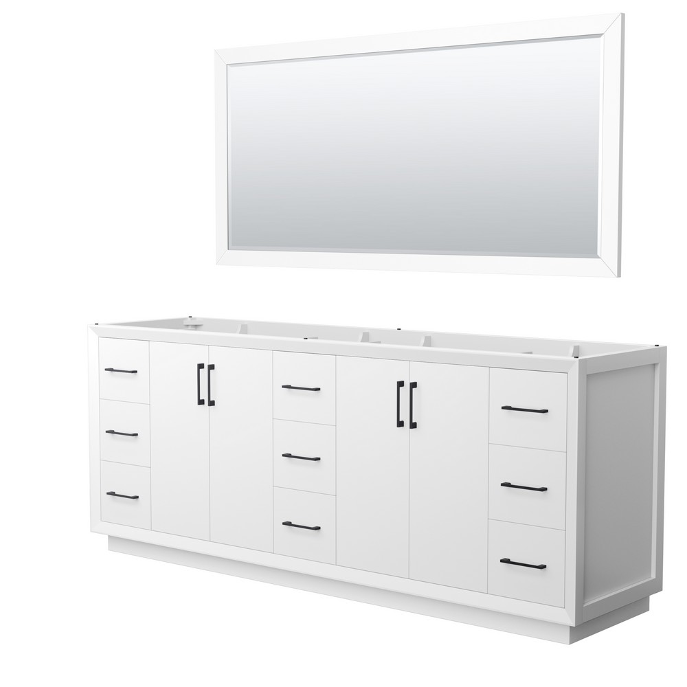 WYNDHAM COLLECTION WCF414184DCXSXXM STRADA 83 1/4 INCH FREESTANDING DOUBLE SINK BATHROOM VANITY CABINET ONLY