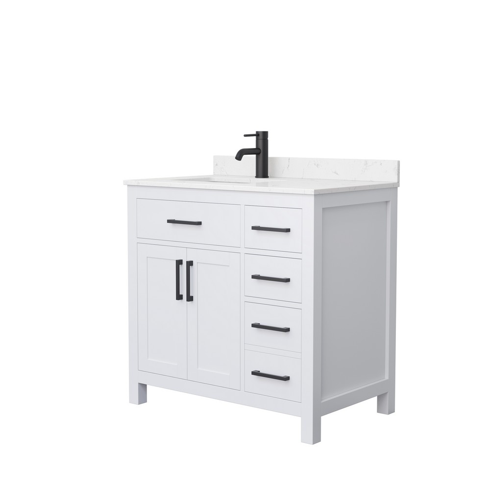 WYNDHAM COLLECTION WCG242436SCUNSMXX BECKETT 36 INCH FREESTANDING SINGLE SINK BATHROOM VANITY WITH COUNTER TOP