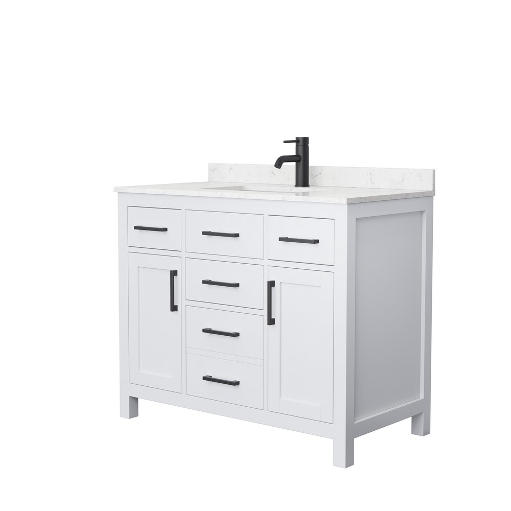 WYNDHAM COLLECTION WCG242442SCUNSMXX BECKETT 42 INCH FREESTANDING SINGLE SINK BATHROOM VANITY WITH COUNTER TOP