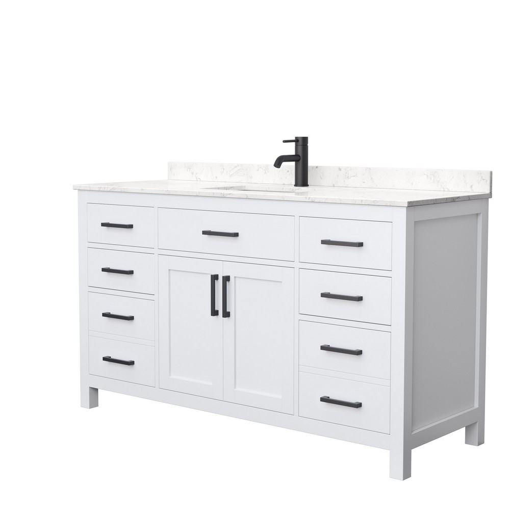 WYNDHAM COLLECTION WCG242460SCUNSMXX BECKETT 60 INCH FREESTANDING SINGLE SINK BATHROOM VANITY WITH COUNTER TOP