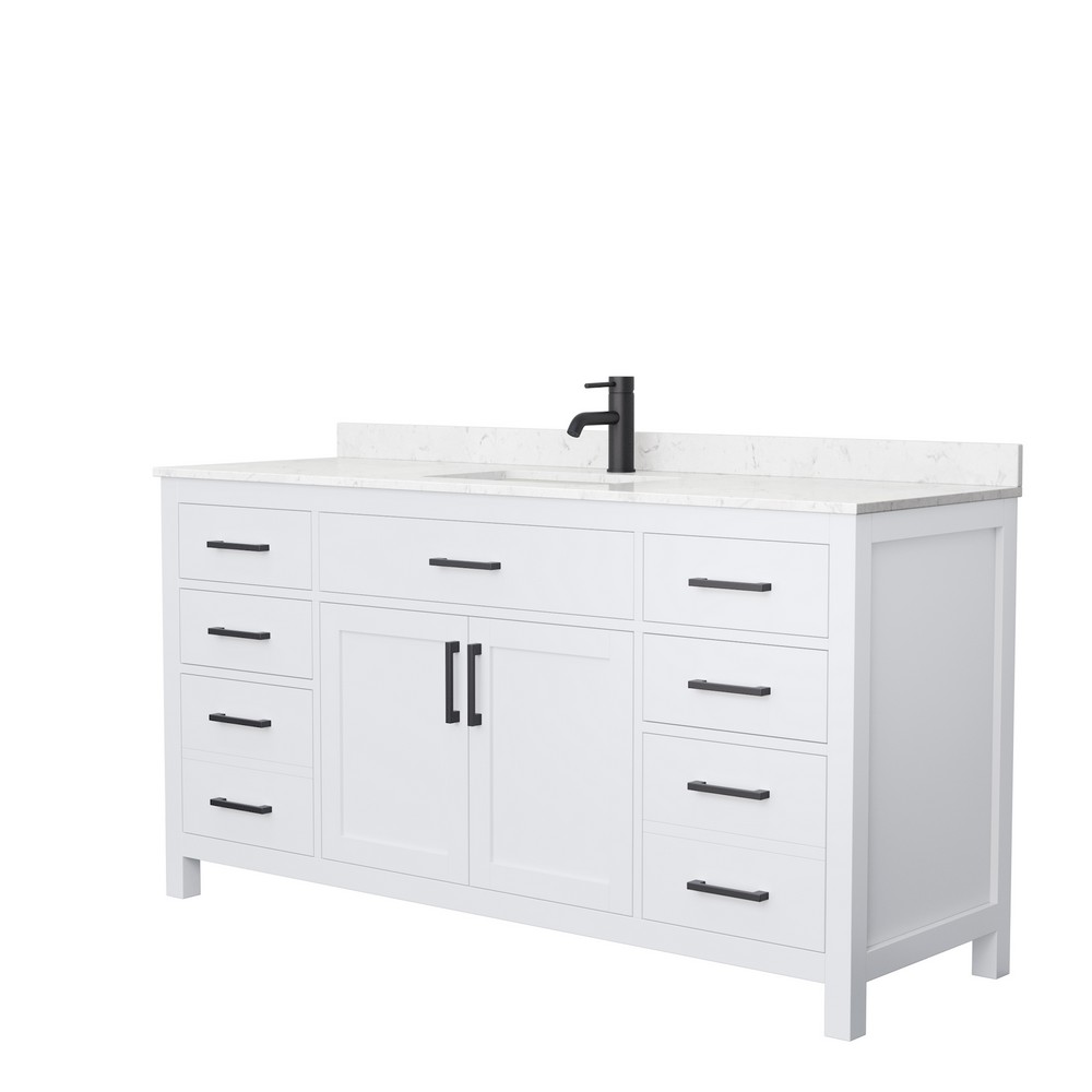 WYNDHAM COLLECTION WCG242466SCUNSMXX BECKETT 66 INCH FREESTANDING SINGLE SINK BATHROOM VANITY WITH COUNTER TOP