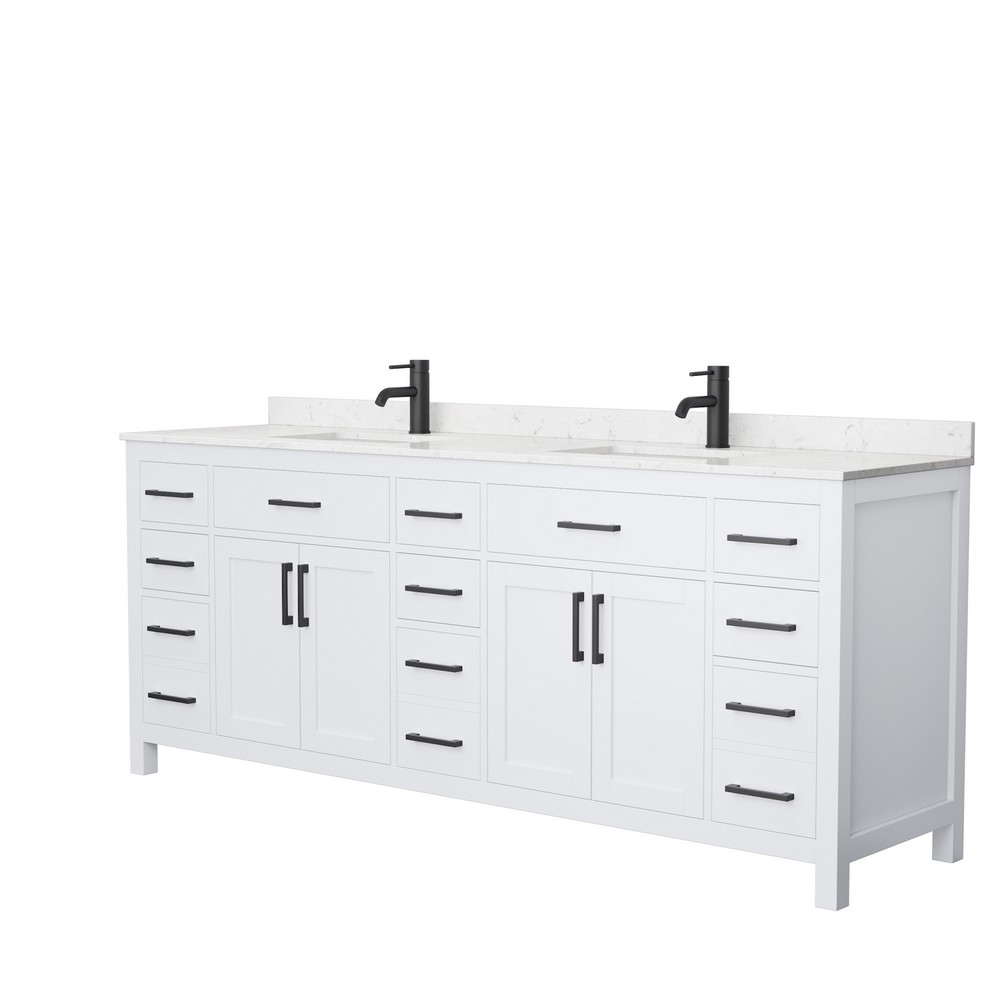 WYNDHAM COLLECTION WCG242484DCUNSMXX BECKETT 84 INCH FREESTANDING DOUBLE SINK BATHROOM VANITY WITH COUNTER TOP