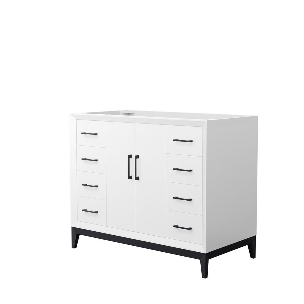 WYNDHAM COLLECTION WCH818142SWCXSXXMXX AMICI 41 3/4 INCH FREESTANDING SINGLE SINK BATHROOM VANITY CABINET ONLY IN WHITE
