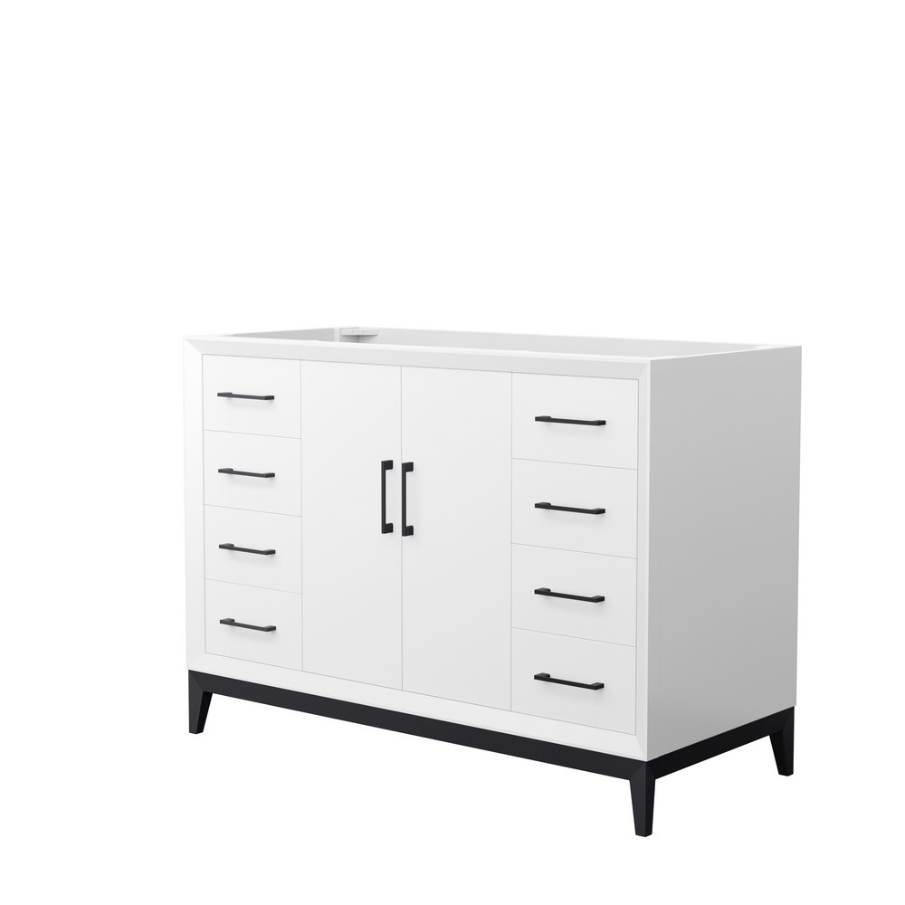 WYNDHAM COLLECTION WCH818148SWCXSXXMXX AMICI 47 3/4 INCH FREESTANDING SINGLE SINK BATHROOM VANITY CABINET ONLY IN WHITE