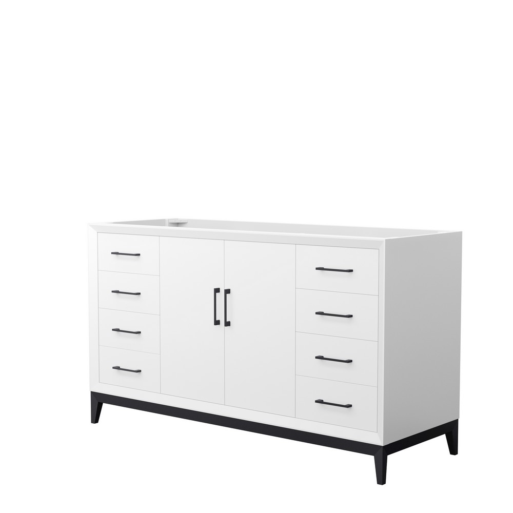 WYNDHAM COLLECTION WCH818160SWCXSXXMXX AMICI 59 3/4 INCH FREESTANDING SINGLE SINK BATHROOM VANITY CABINET ONLY IN WHITE