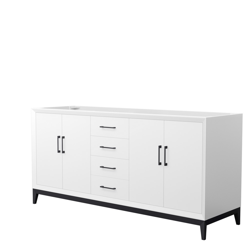 WYNDHAM COLLECTION WCH818172DWCXSXXMXX AMICI 71 3/4 INCH FREESTANDING DOUBLE SINK BATHROOM VANITY CABINET ONLY IN WHITE