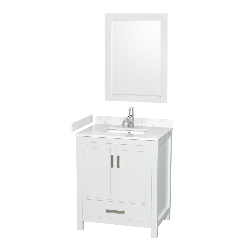 WYNDHAM COLLECTION WCS141430SUNM SHEFFIELD 30 INCH FREESTANDING SINGLE SINK BATHROOM VANITY WITH COUNTER TOP
