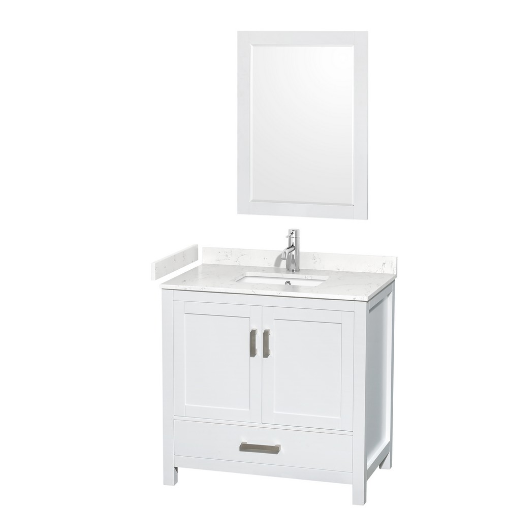 WYNDHAM COLLECTION WCS141436SUNM SHEFFIELD 36 INCH FREESTANDING SINGLE SINK BATHROOM VANITY WITH COUNTER TOP