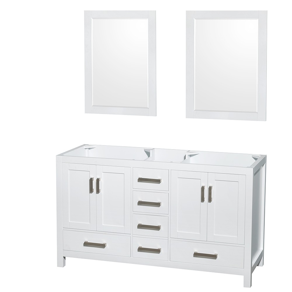 WYNDHAM COLLECTION WCS141460DCXSXXM SHEFFIELD 59 INCH FREESTANDING DOUBLE SINK BATHROOM VANITY CABINET ONLY