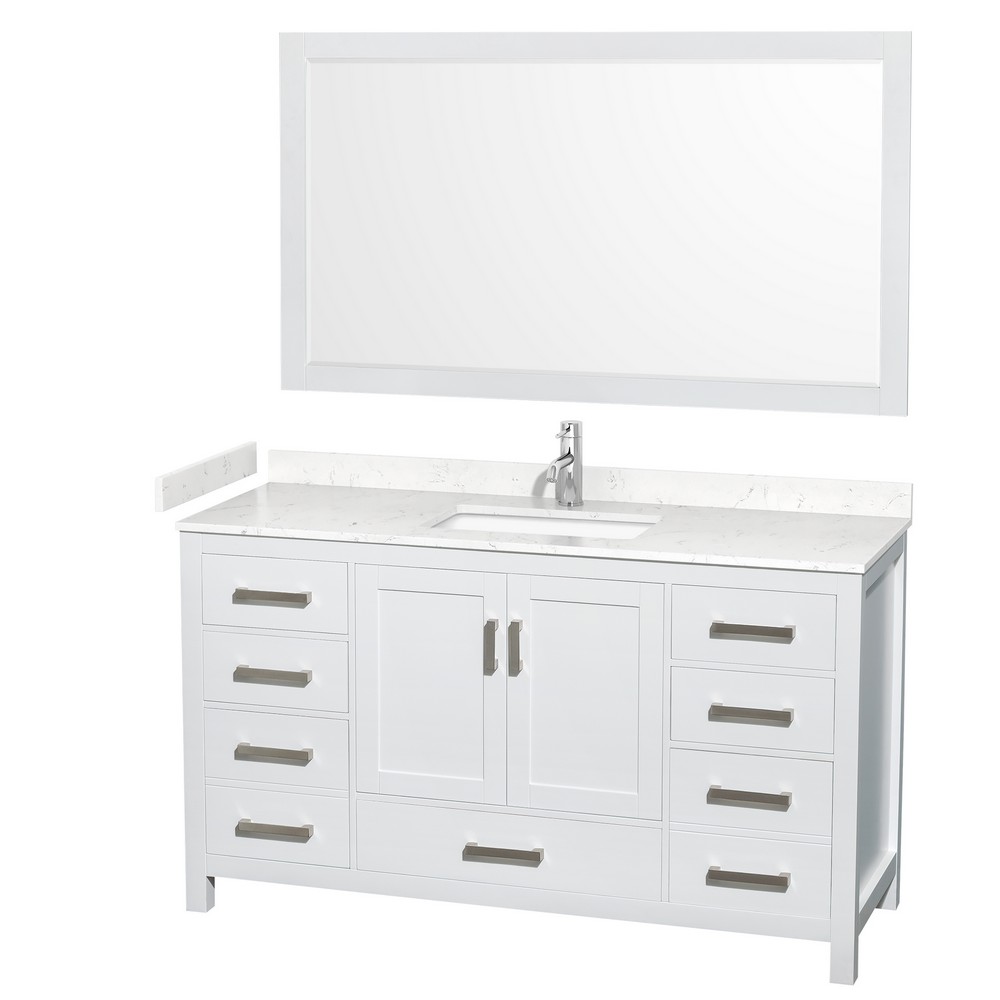 WYNDHAM COLLECTION WCS141460SUNM SHEFFIELD 60 INCH FREESTANDING SINGLE SINK BATHROOM VANITY WITH COUNTER TOP