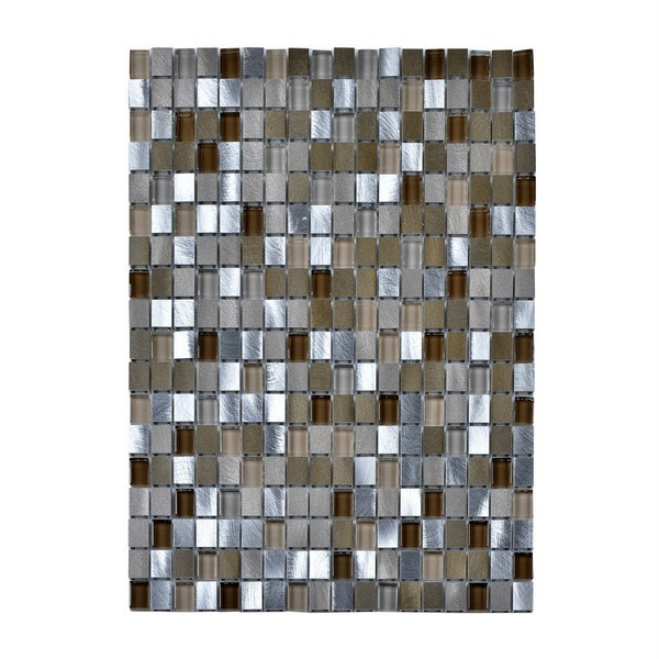 LEGION FURNITURE MS-MIXED26 MOSAIC MIX WITH STONE-SF IN BROWN AND SILVER
