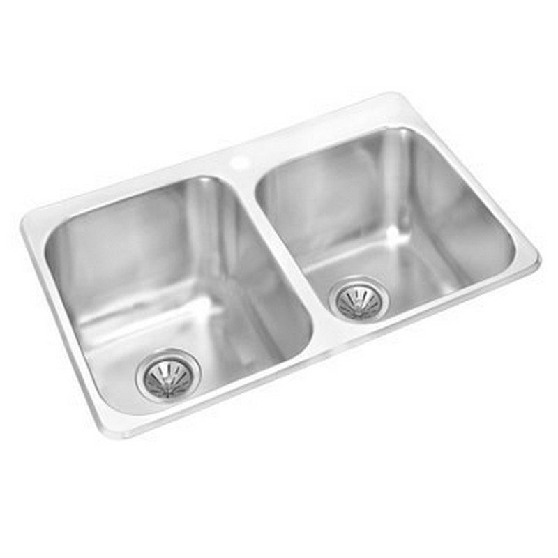 NOVANNI JESRM2031D8 ELITE 32 INCH STAINLESS STEEL ONE AND 3/4 BOWL KITCHEN SINK