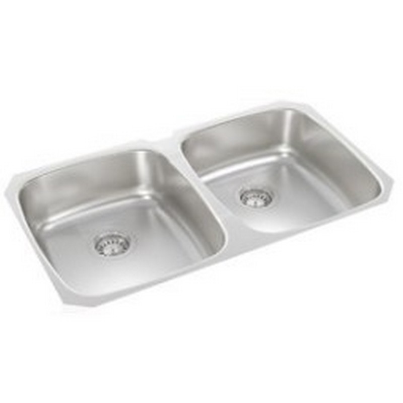 NOVANNI JP1831D8U PRO 31 INCH DOUBLE BOWL STAINLESS STEEL KITCHEN SINK IN BRUSHED SATIN