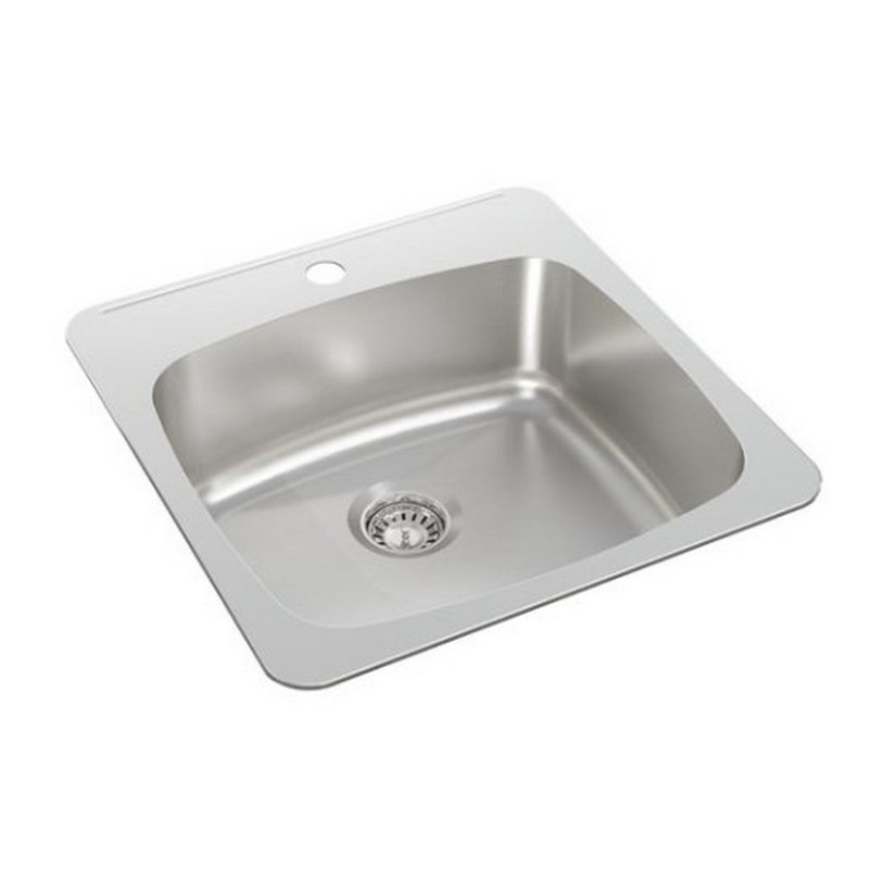 NOVANNI JP703D7 PRO 20 INCH SINGLE BOWL STAINLESS STEEL KITCHEN SINK IN BRUSHED SATIN