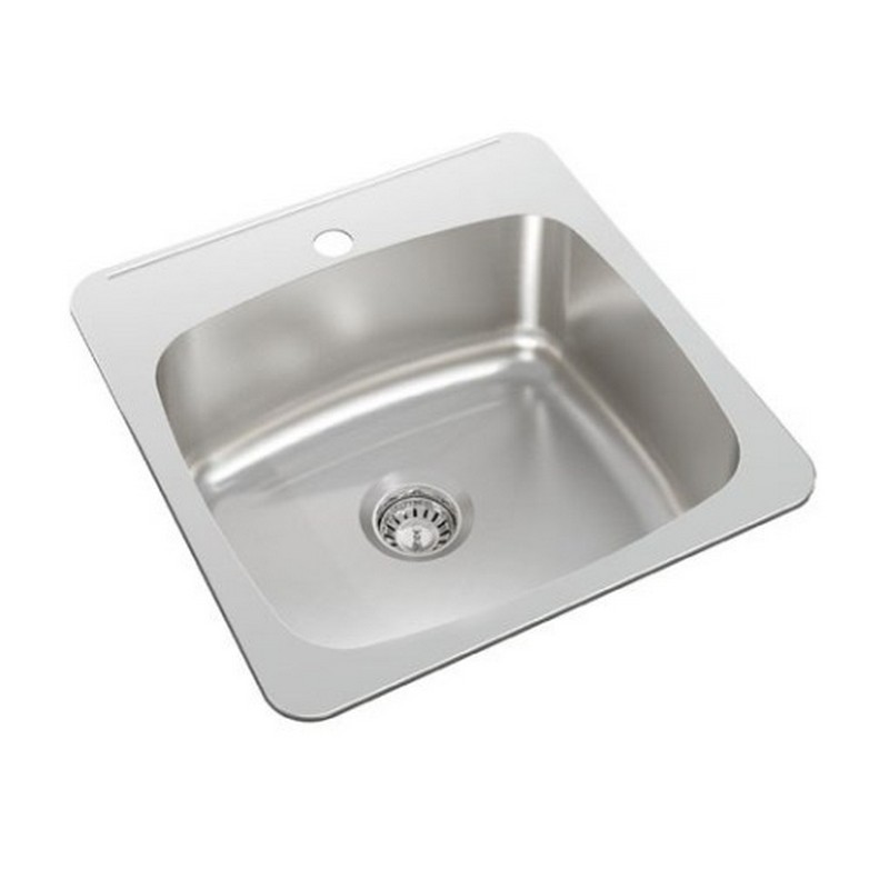 NOVANNI JP732D7 PRO 20 INCH SINGLE BOWL STAINLESS STEEL KITCHEN SINK IN BRUSHED SATIN