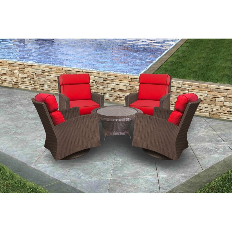 FOREVER PATIO FP-BAR-5CHAT BARBADOS 5 PIECE SWIVEL CHAT SET