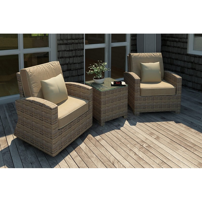 FOREVER PATIO FP-CYP-3CH-HTT CYPRESS 3 PIECE CHAT LOUNGE CHAIR SET
