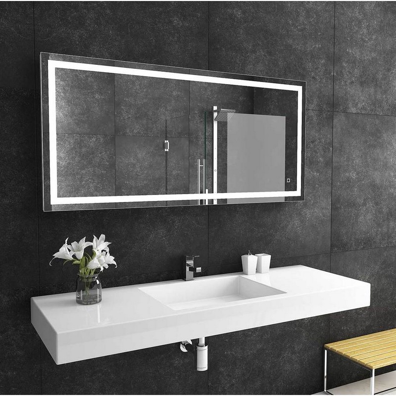 PARIS MIRRORS LIBEX60286000 DIMMABLE 60 X 28 INCH LIBERTY ILLUMINATED MIRROR WITH TOUCH ON/OFF/DIM SENSOR ON MIRROR - 12V
