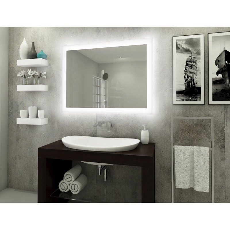 PARIS MIRRORS SALVBK36366000ND 36 X 36 INCH BACKLIT MIRROR 36 X 36 WITH EXTENDED FROSTING (NON DIMMABLE - 12V)