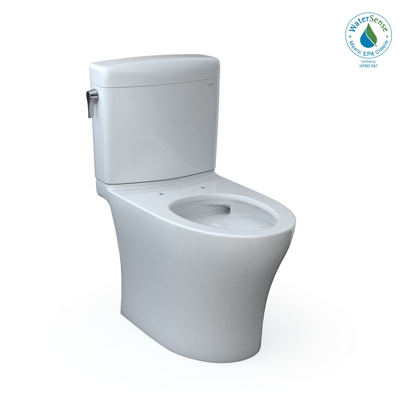 TOTO CST436CEMFG#01 AQUIA IV 28 1/4 INCH TWO-PIECE ELONGATED DUAL FLUSH 1.28 AND 0.8 GPF UNIVERSAL HEIGHT TOILET WITH CEFIONTECT IN COTTON WHITE