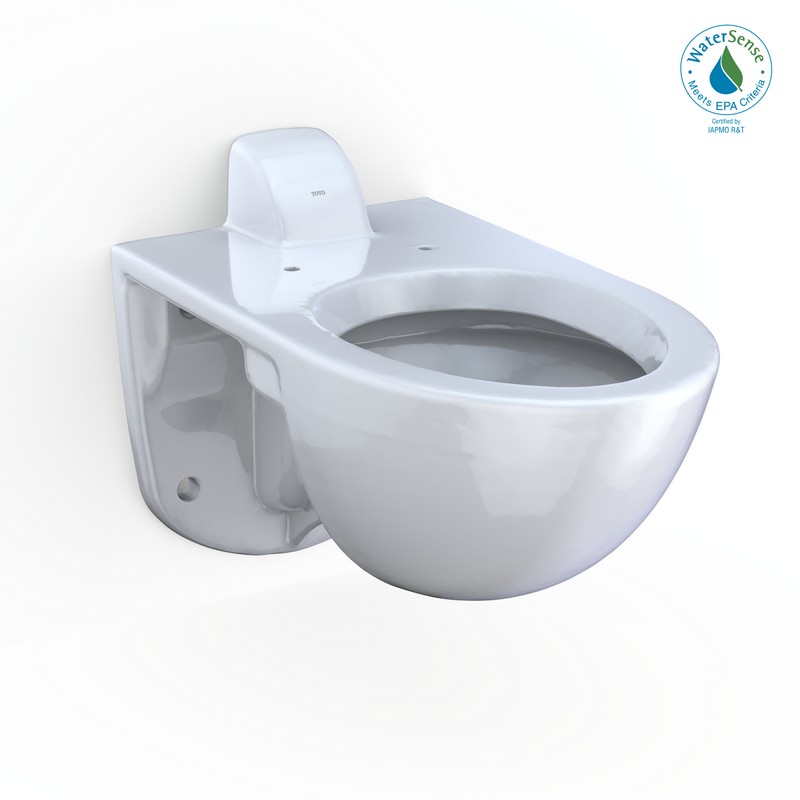 TOTO CT728CUV#01 25 1/8 INCH ELONGATED TORNADO FLUSH COMMERCIAL FLUSHOMETER WALL-MOUNTED TOILET IN COTTON WHITE
